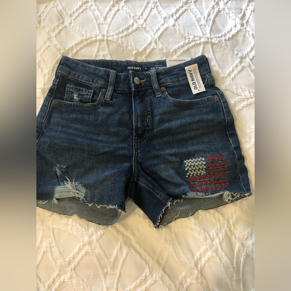 Old Navy high rise jean shorts size 0